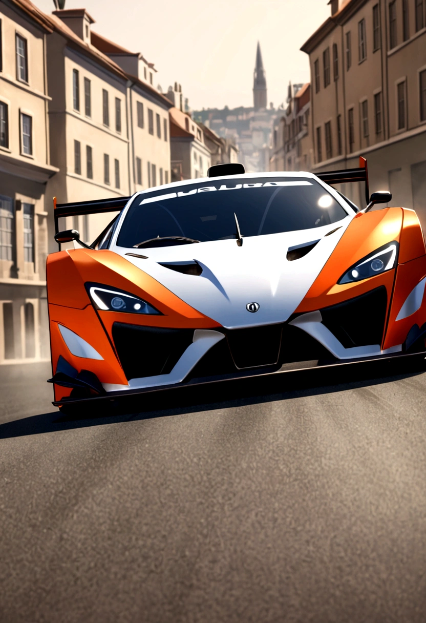 (auta resolution, best qualityer), 1 car, of racing, in town , at high speed 