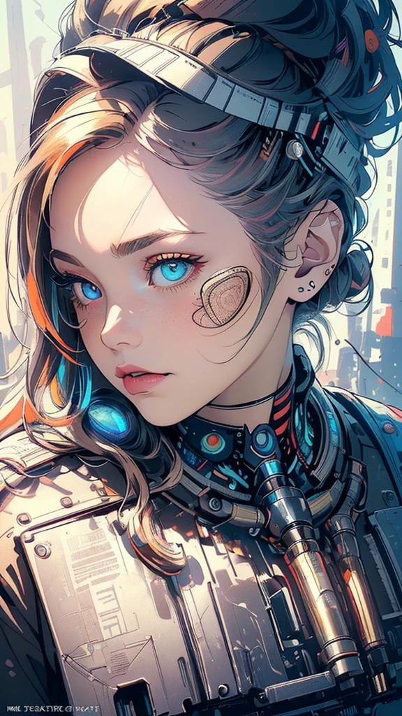(((masterpiece, highest quality))),(((solo:1.2))),(((1girl:1.2))),32k wallpaper, very detailed,(((((portfolio))))),(((((Close-up))))),(((((bust up))))),((((((more various angle)))))),(((highlight))),((((heterochromia)))),(((complete. detailed face))),((((Extremely talented)))),(((((most complicated machine))))),(((genius mechanic))),((Overall colorfully)),(((cyborg))),(((text))),(((typography)))