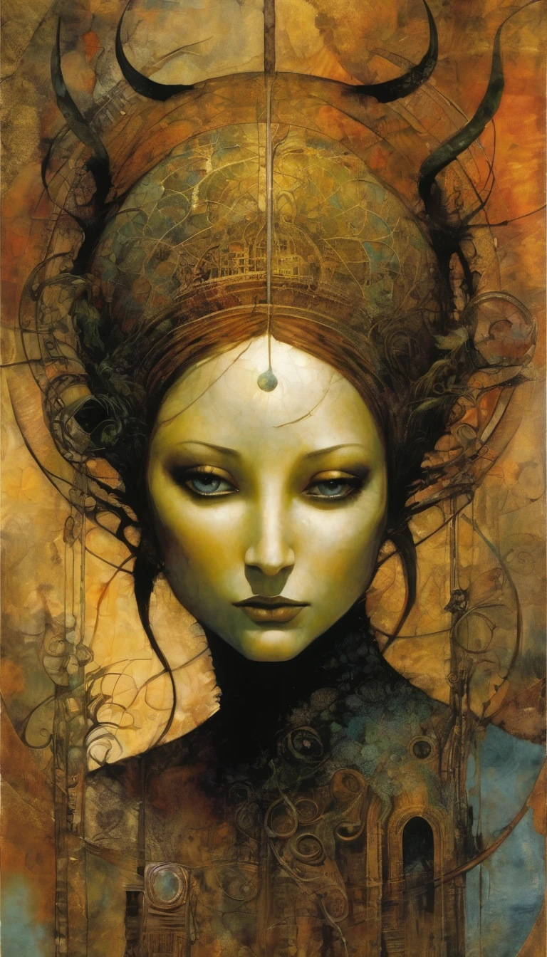 The world, Artwork inspired by Dave Mckean, intricate details, oil painted