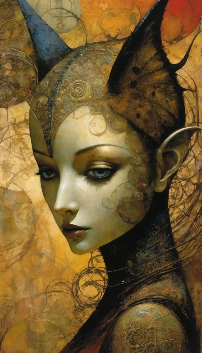 The world, Artwork inspired by Dave Mckean, intricate details, oil painted
