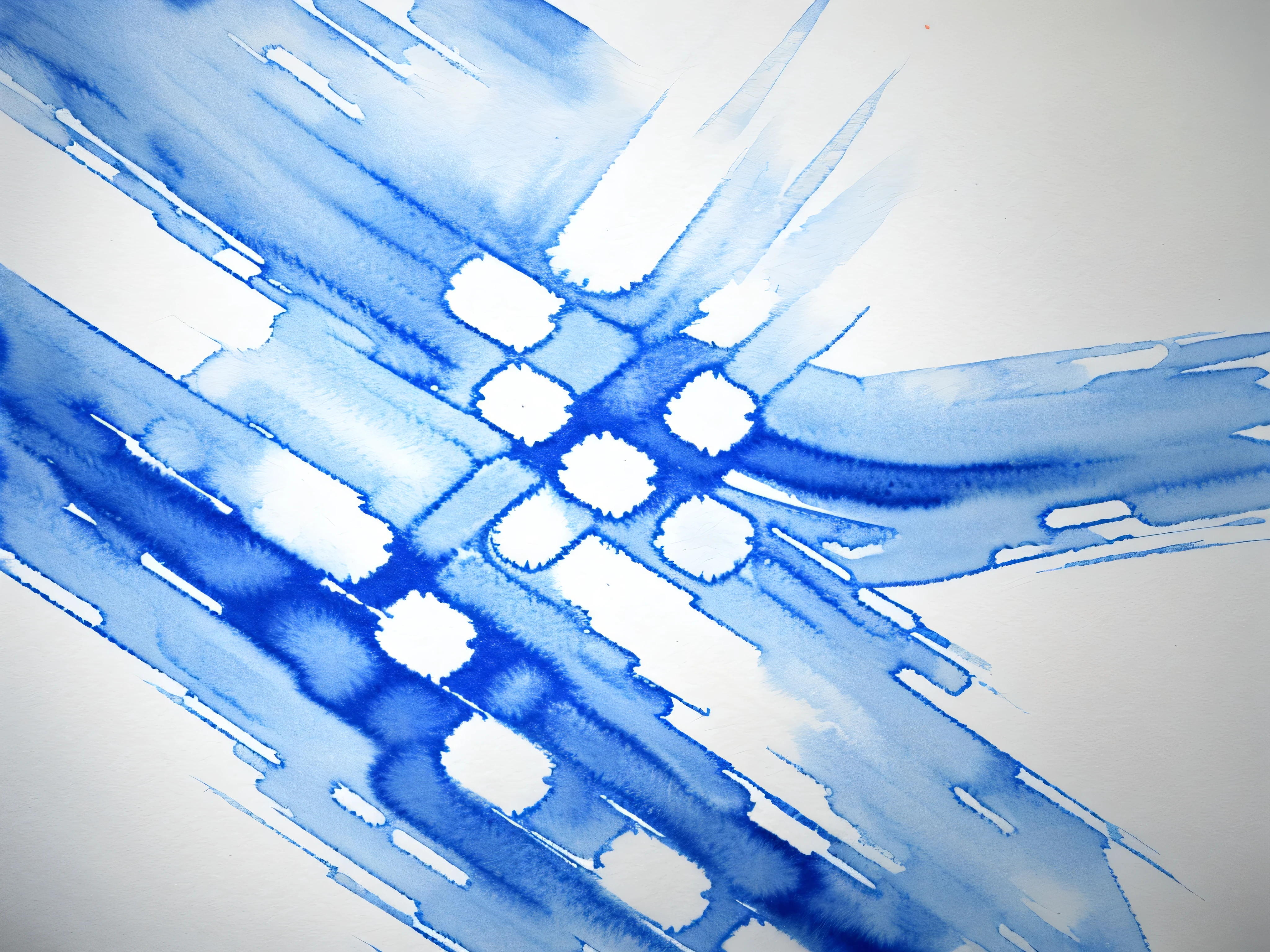 Vector japanese geometric seamless pattern background, Watercolor vibration blue and white