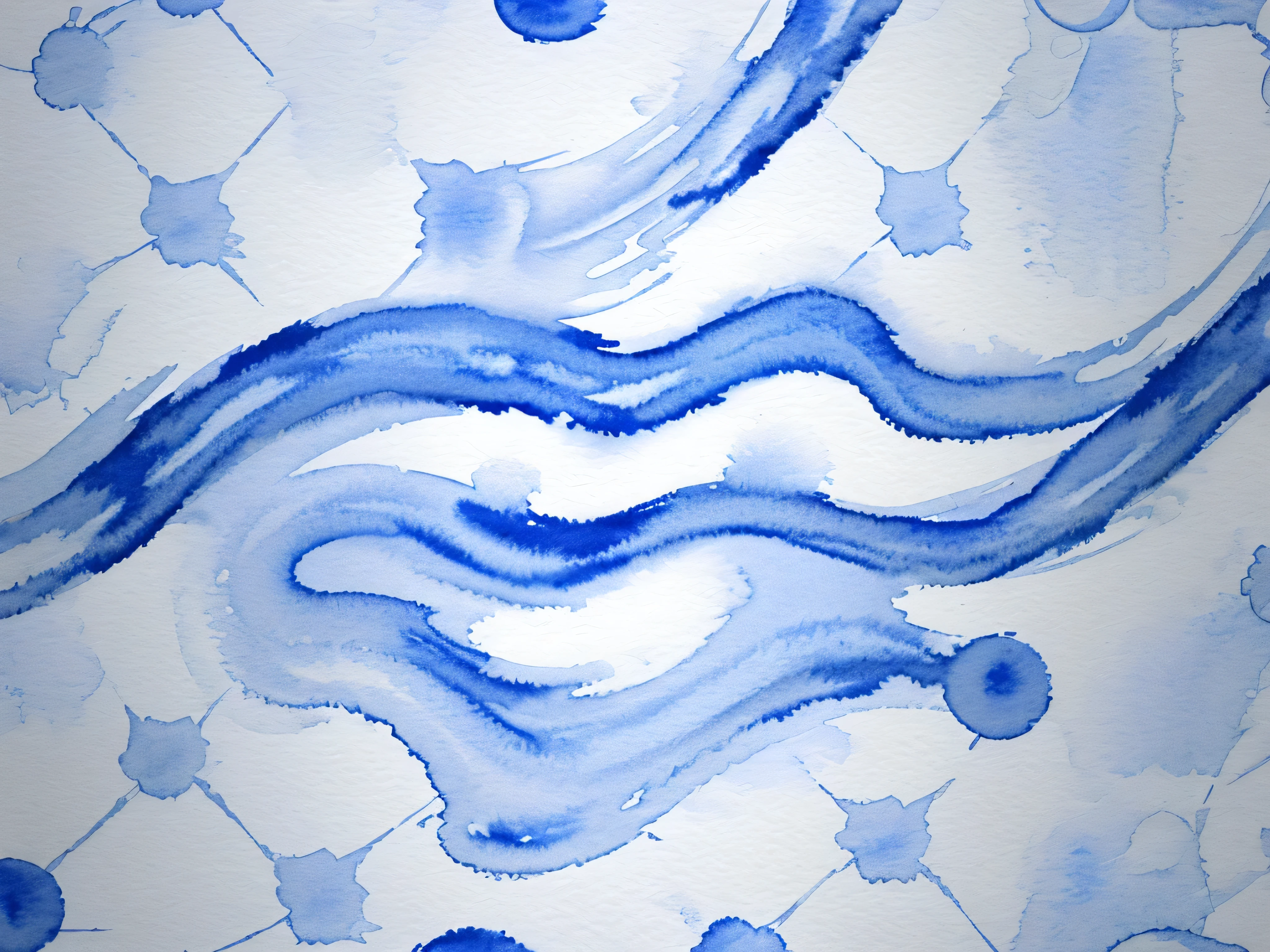 Vector japanese geometric seamless pattern background, Watercolor vibration blue and white