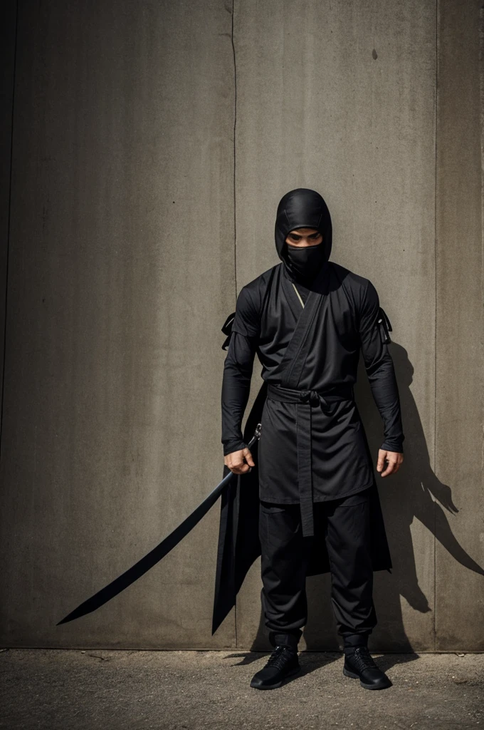 A ninja with a cool and lonely personality 