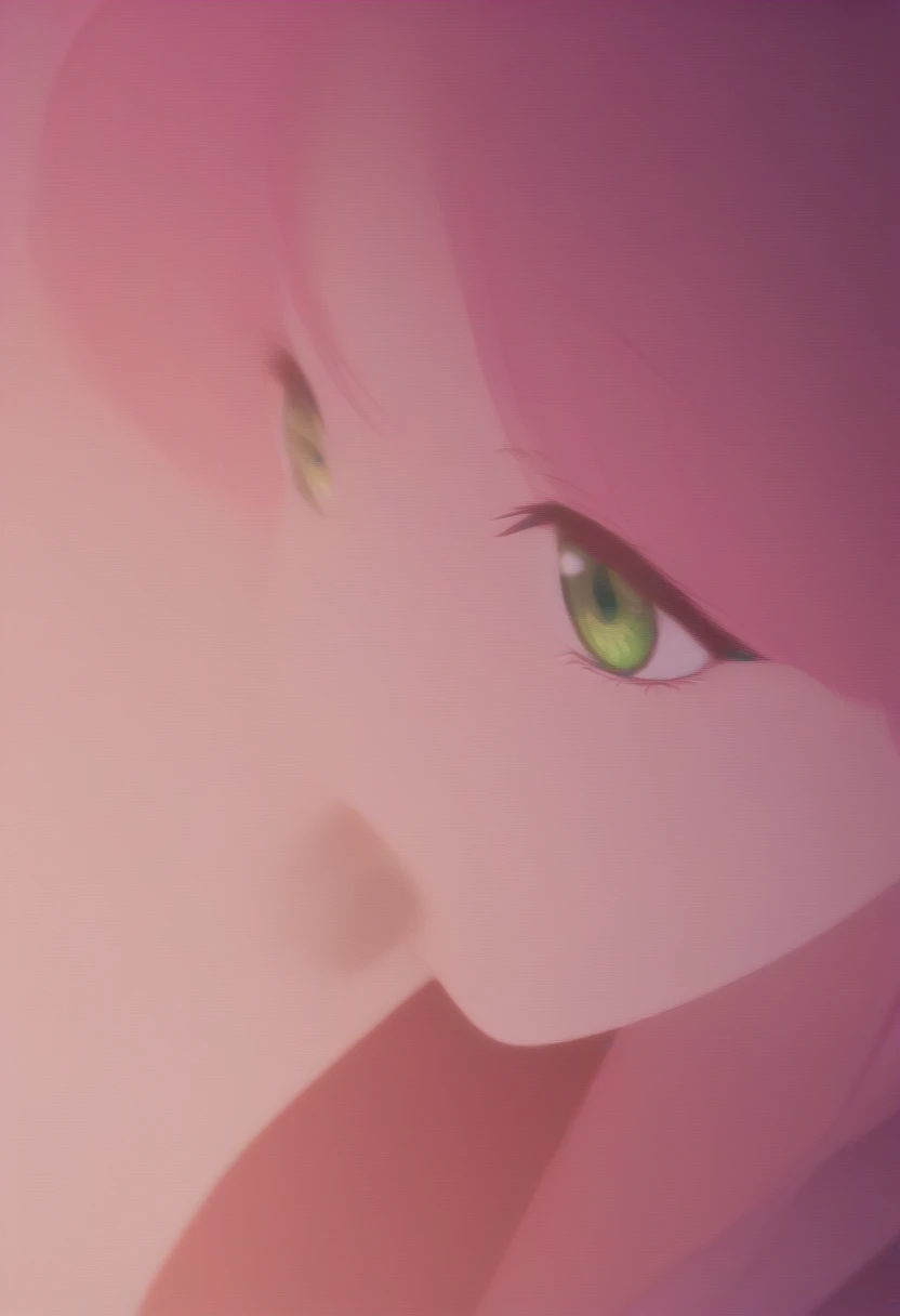 Little Kitsune, detailed eyes, beautiful detailed lips, extremely detailed eyes and face, long eyelashes, pink hair, green eyes, pink kimono, sitting, eating, fantasy, anime, digital art,warm colors, vibrant colors, elegant, graceful, mystical, magical realism