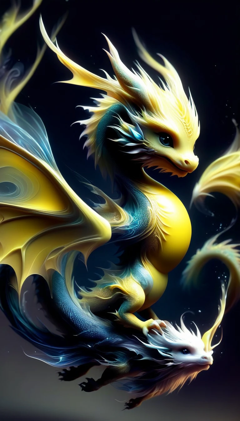 baby dragon,anime style, body color:yellow