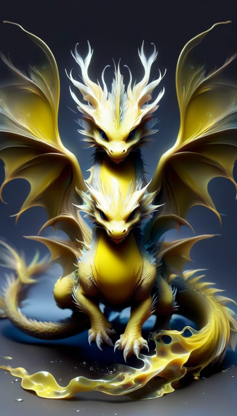 baby dragon,anime style, body color:yellow