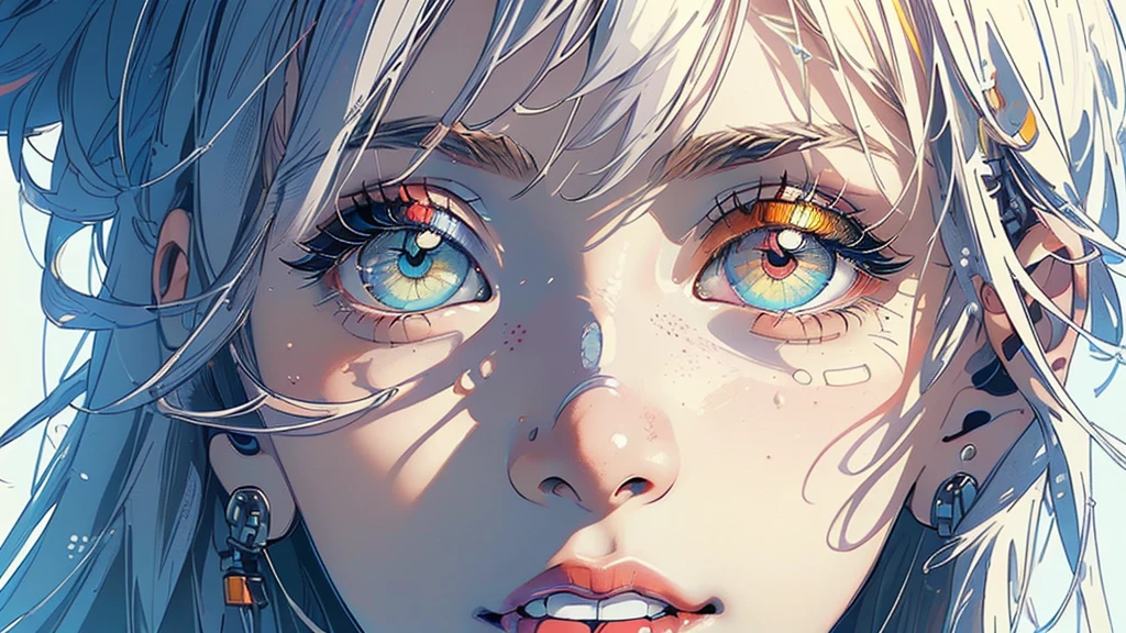 (((masterpiece, highest quality))),(((solo:1.2))),(((1girl:1.2))),32k wallpaper, very detailed,(((((portfolio))))),(((((Close-up))))),(((((bust up))))),((((((more various angle)))))),(((highlight))),((((heterochromia)))),(((complete. detailed face))),((((Extremely talented)))),(((((most complicated machine))))),(((genius mechanic))),((Overall colorfully)),(((cyborg))),(big brest)