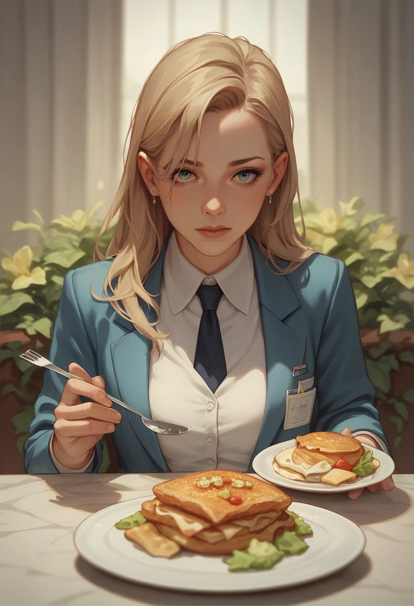woman dinner time suit