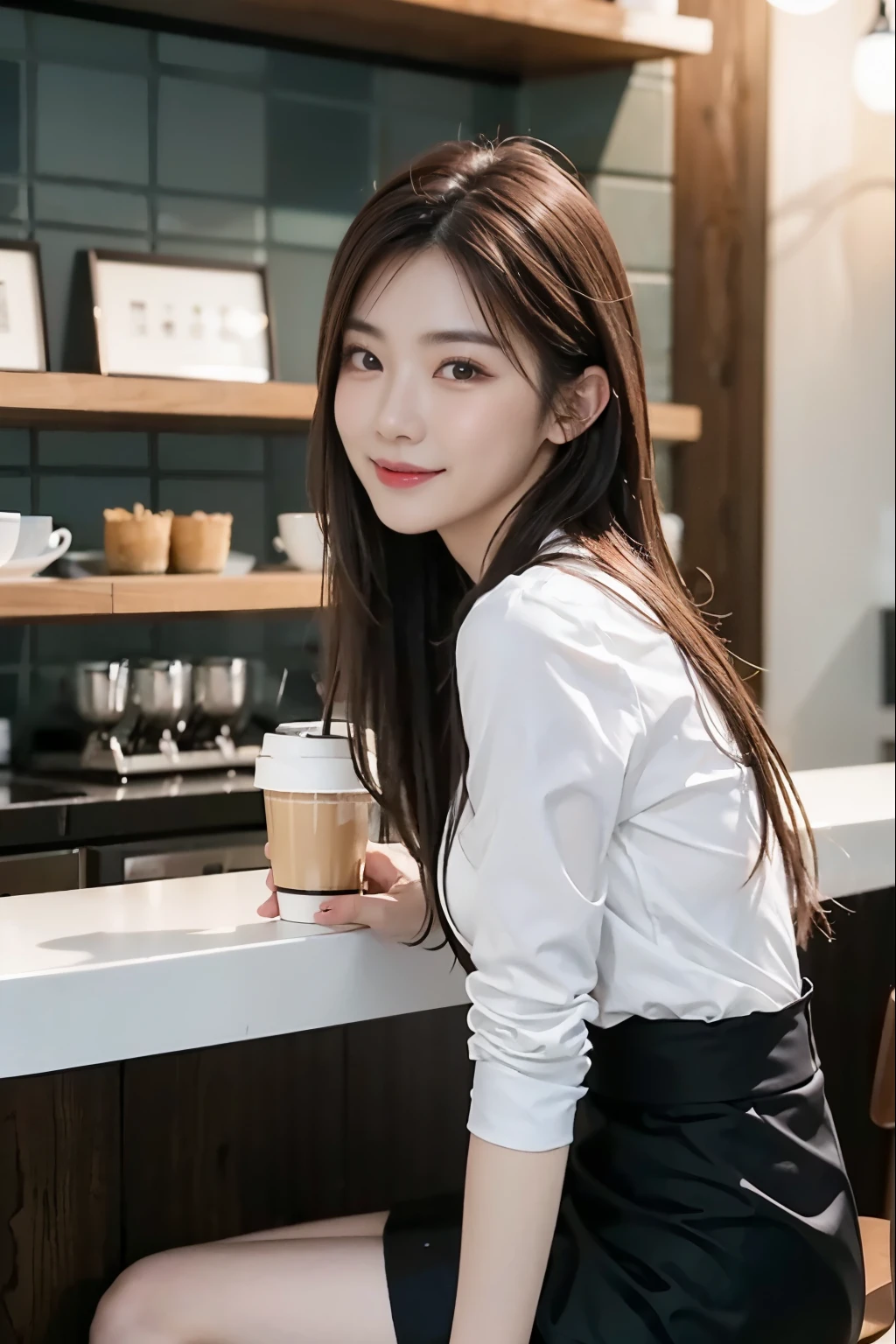 ((Mature woman sitting in front of café)), arafed asian woman in a white shirt wearing red bra inside and black skirt posing for a picture, a picture by Oliver Sin, trending on cg society, shin hanga, korean girl, gorgeous young korean woman, beautiful asian girl, beautiful south korean woman, gorgeous chinese model, young and cute girl, beautiful young korean woman, asian girl, wearing a red cute top, korean woman, smile, closed lips,
