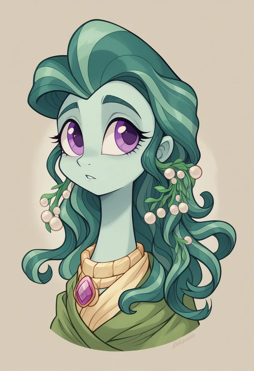 Octavia possesses a striking appearance that reflects her deep-sea origins and scholarly demeanor. Her slender frame, slightly taller than average among beastkin, moves with a fluid grace reminiscent of underwater currents. Her skin is smooth and iridescent, shimmering with hues of azure, deep blues, and occasional flashes of violet under certain lights. It's adorned with intricate tattoos that depict swirling patterns of ancient sea creatures—delicate anemones, agile dolphins, and majestic whales intertwined with symbols of mystical power.
Facial Features:
Her face is angular and expressive, framed by long, flowing strands of seaweed-green hair that cascade down her back in gentle waves. Her eyes, large and almond-shaped, are a mesmerizing deep sea-green, often reflecting a calm wisdom that belies her youthful appearance. They hold a depth of knowledge and curiosity, hinting at the secrets of the ocean depths she carries within.
Attire:
Octavia's attire combines elements of both land and sea. She wears a loose-fitting robe made from a shimmering fabric that mimics the play of light on water. It's adorned with subtle patterns resembling coral reefs and intricate embroidery of aquatic runes that pulse faintly with magical energy. Around her waist, a belt made from braided kelp and seashells holds vials of enchanted seawater and small trinkets fashioned from polished ocean stones.
Accessories:
On her wrists, Octavia wears bracelets crafted from polished coral and mother-of-pearl, each imbued with protective charms against the rigors of land-dwelling life. Around her neck hangs a pendant of a silver-coated nautilus shell, a symbol of her connection to the mysteries of the ocean's depths.
Movement and Presence:
In motion, Octavia's movements are graceful and deliberate, akin to the undulating dance of sea creatures. Her eight slender arms, each bearing delicate suction cups along their length, move with precision and purpose, whether gesturing in animated conversat