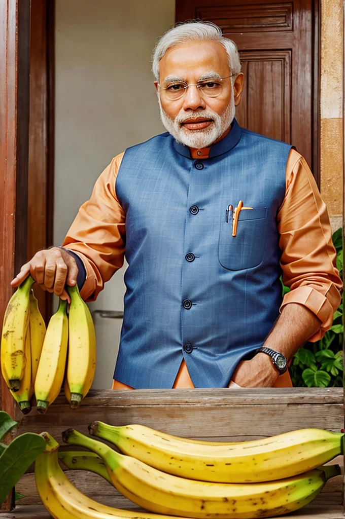 Narendra Modi with selling Banana