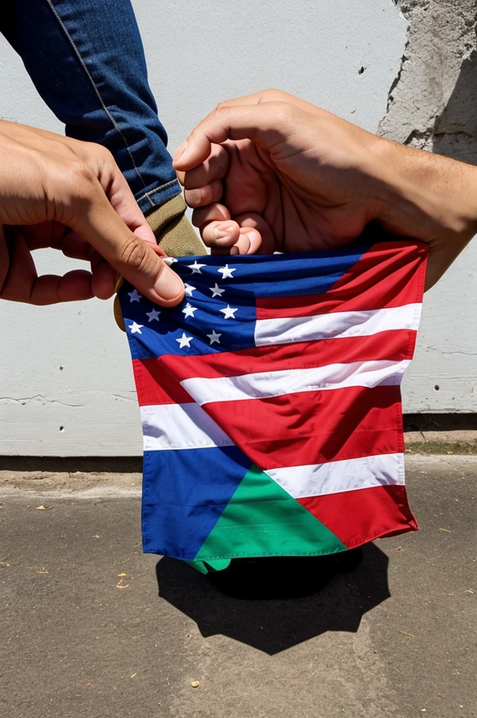 Make a Half flag of USA and South Africa