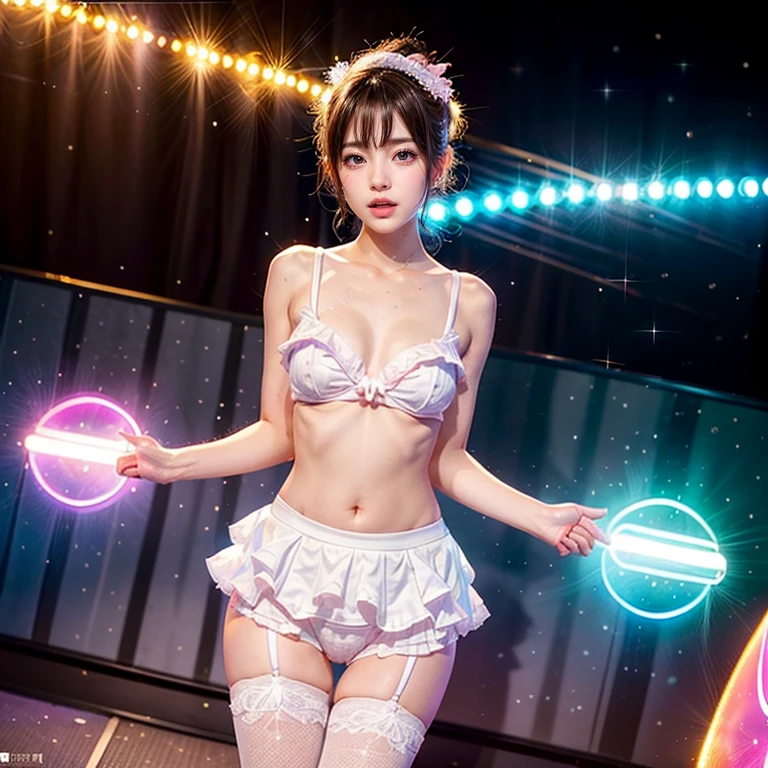 SFW Extremely Detailed KAWAII idols, ((Variations of Roundly Tiny buttocks)), ThighGap, ((Dazzling NeonColor Particles Rays (BokeH))), PUNIPUNI Radiant PearlSkin with clear transparency, ((TutuSkirt)) with TinyThongs, (Exposed:-1.2), (Joyful LifeLike Expressions, :d), (Acutance:0.85), (((Ultra-detailed CommercialPhoto))),