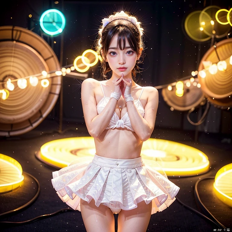 SFW Extremely Detailed KAWAII idols, ((Variations of Roundly Tiny buttocks)), ThighGap, ((Dazzling NeonColor Particles Rays (BokeH))), PUNIPUNI Radiant PearlSkin with clear transparency, ((TutuSkirt)) with TinyThongs, (Exposed:-1.2), (Joyful LifeLike Expressions, :d), (Acutance:0.85), (((Ultra-detailed CommercialPhoto))),