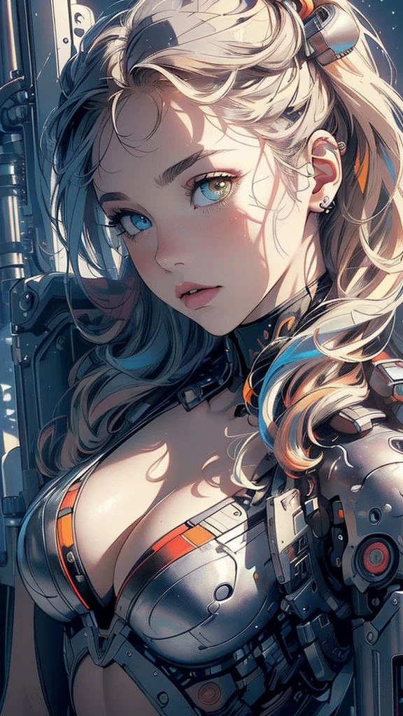 (((masterpiece, highest quality))),(((solo:1.2))),(((1girl:1.2))),32k wallpaper, very detailed,(((((portfolio))))),(((((Close-up))))),(((((bust up))))),((((((more various angle)))))),(((highlight))),((((heterochromia)))),(((complete. detailed face))),((((Extremely talented)))),(((((most complicated machine))))),(((genius mechanic))),((Overall colorfully)),(((cyborg))),(((cleavage)))