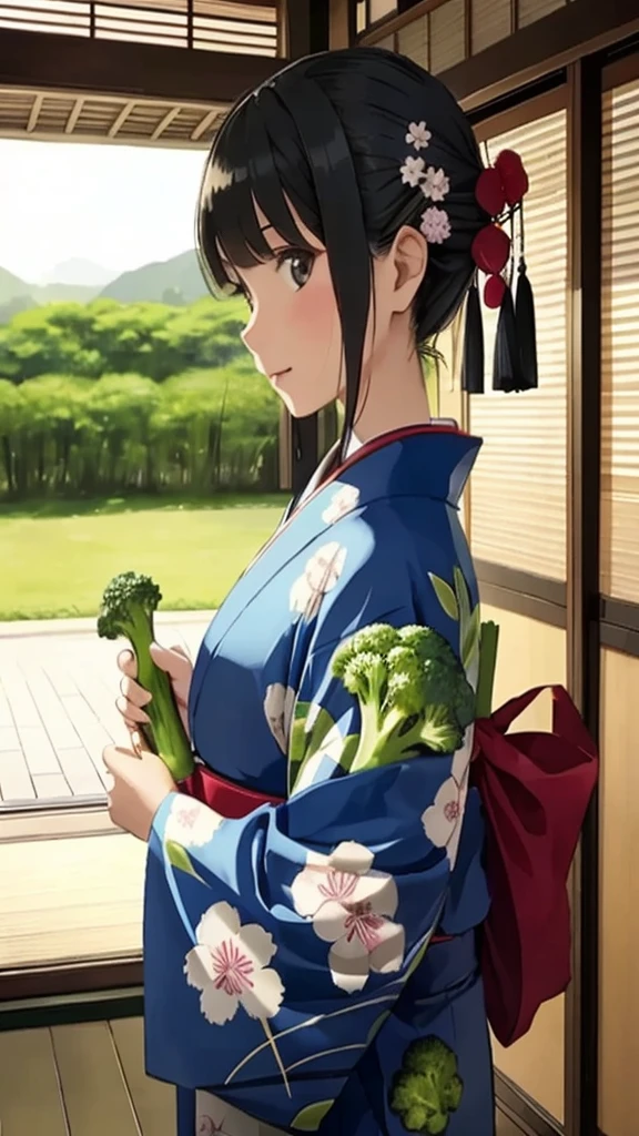 Have broccoli、Girl in kimono