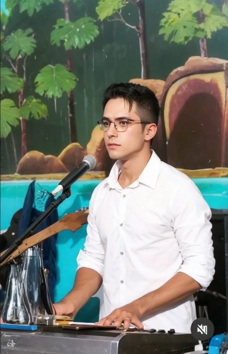 Put glasses on this image