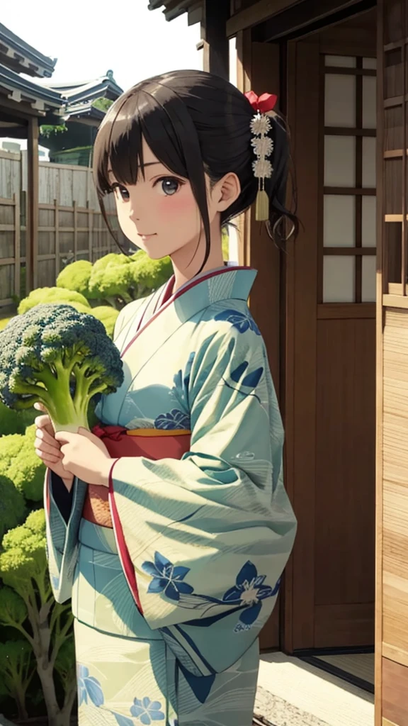 Have broccoli、Girl in kimono
