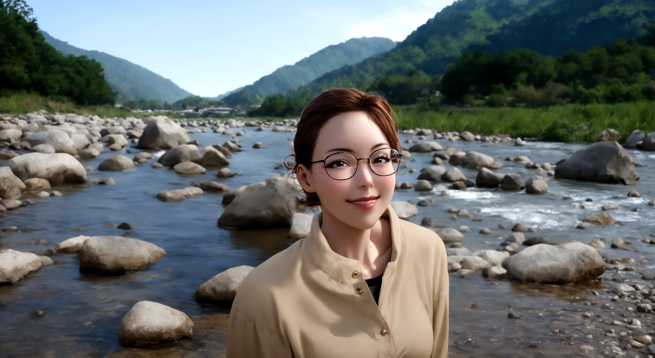 Beautiful woman、smile、Glasses、Looks cool