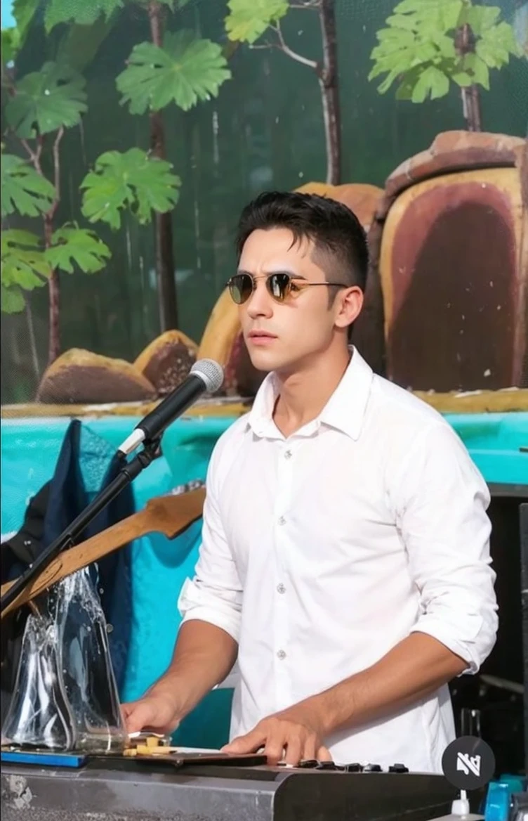 Put sunglasses on this image,  but preserve the person&#39;s natural face
