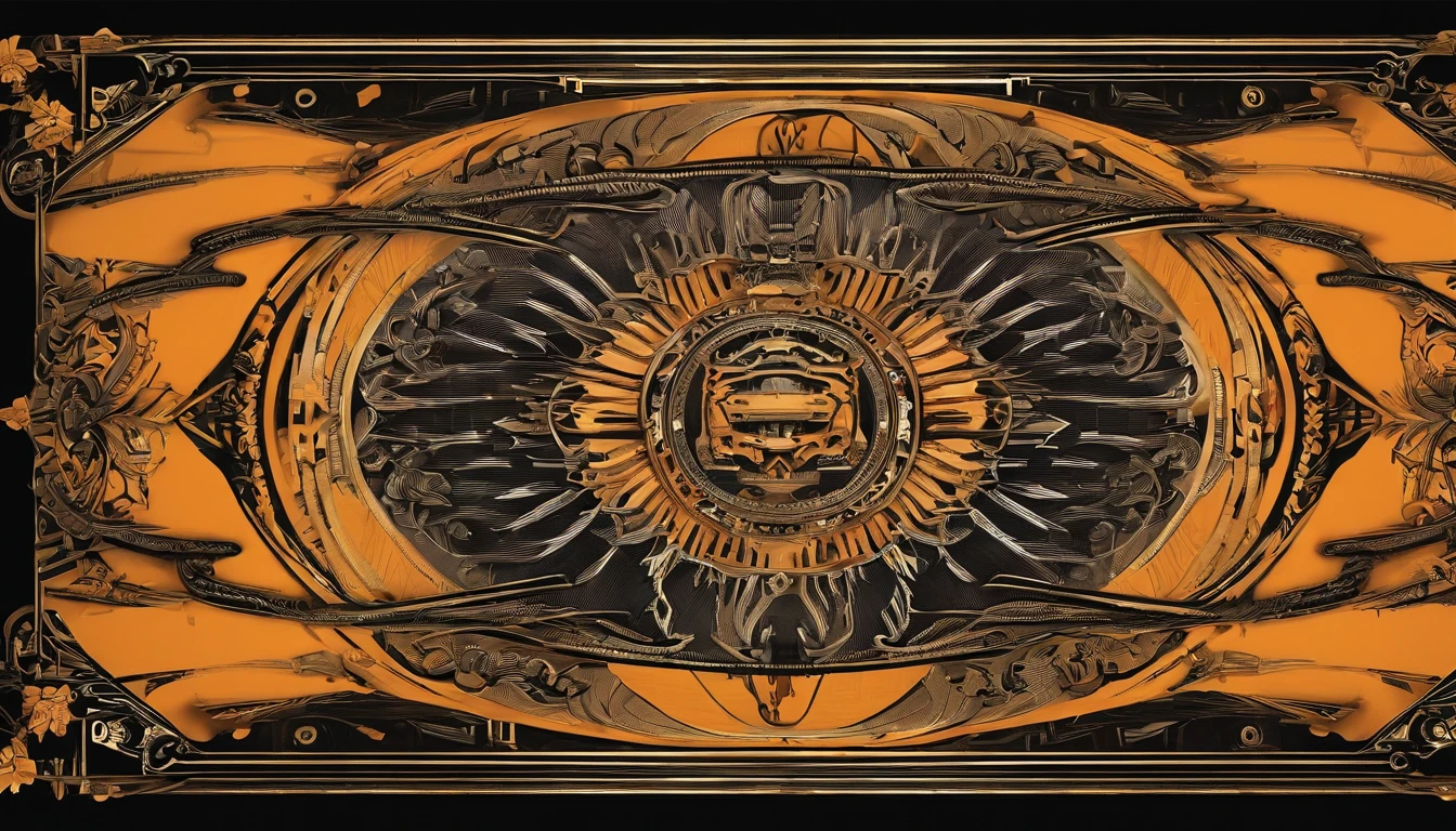 A unique metallic color of a bengal tiger starship in Gothic style, & the shape of a bengal tiger, Tim Burton & Mary Shelley's vision, flying by Saturn, cool 750k UHD unveiling every minute feature, from heavy artillery, intricately woven into the ship's backbone to the Bengal tiger's head is molded into the tip of the ship & riveting diodes, black & orange crystal diamond nacelles, in the rear.