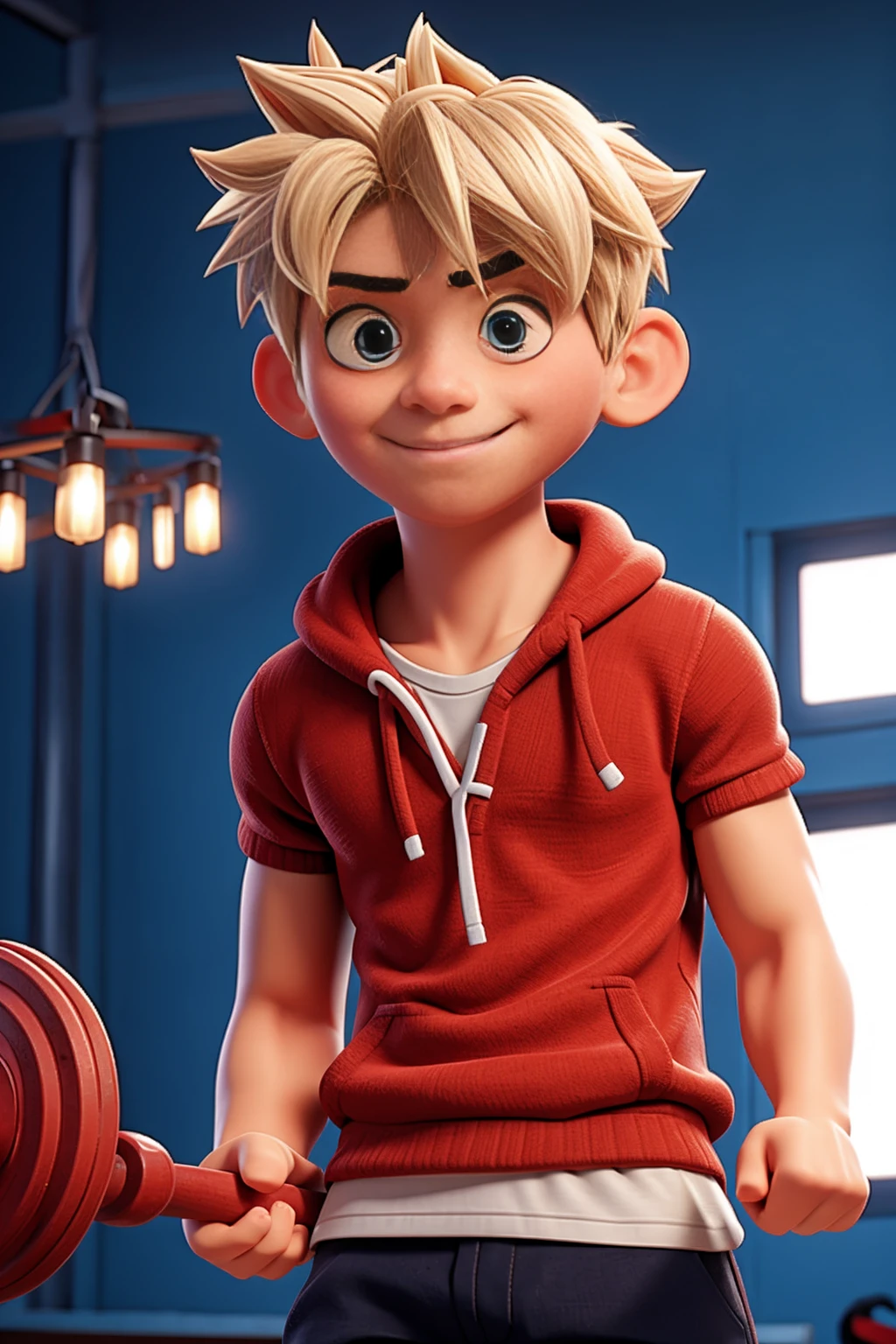 Bakugo katsuki, gym, perfect eyes, five finger, Weights.