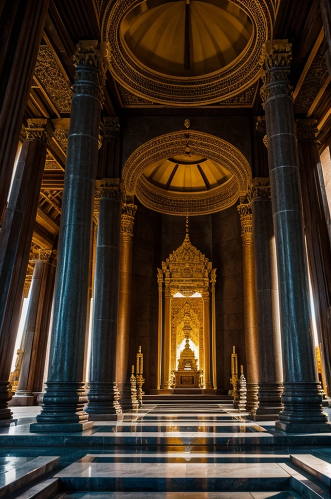 Temple with romantic architecture and alien architecture 