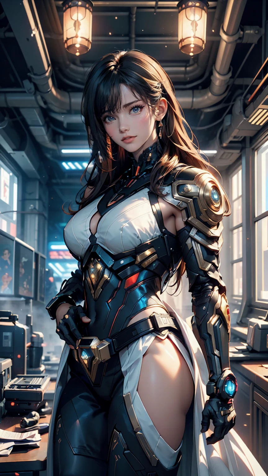cyber punk, Movie Frame, Dystopian Future, Ultra-realistic, 8K, Vibrant, detailed, Zubrash, Comic book illustration, Trending on Artstation, Peter Moerbacher, From wlop, Luan Jia, Alphonse Mucha, By Dmitry Prozorov, Norman Rockwell,