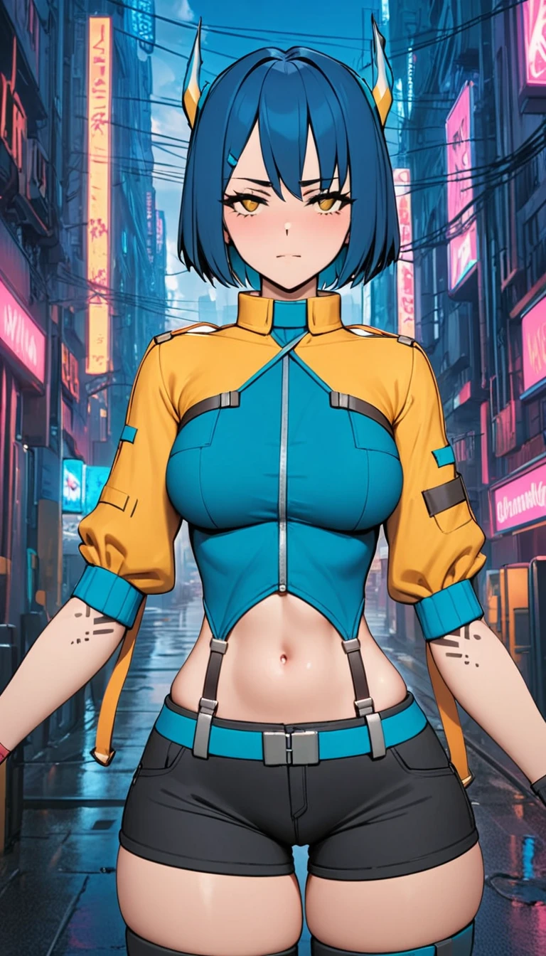 (masterpiece, best quality:1.2), 1girl, solo, Kaslin, blue hair