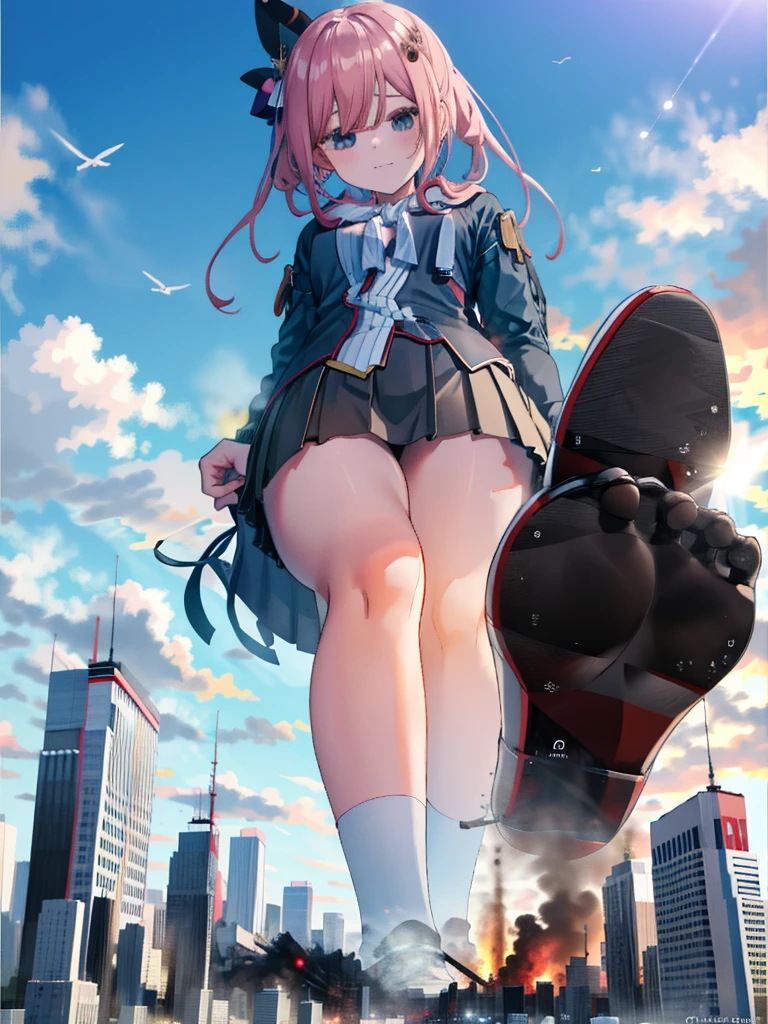 Big girl in a short skirt,age girls spoil everything,There are a lot of vehicles as small as ants under your feet,超大号白色Sailor Suit,Step on miniature city model toys,A girl bigger than the city,blush,Sailor Suit,sports shoes
(Giantess Element、high resolution、high resolution、high quality、Accurate body structure、Detailed body)A towering giant girl, 50,000 feet high、Destroyed small buildings、Highway collapse、Car was crushed、Residents flee、Sunset、Burning town、progress、Walk、trampling、Anatomically correct、Precision human body、Precise skeleton、The rubble is scattered at my feet、taller than a skyscraper、Influence of the Great Poetry、Giantess Element、Make cities smaller
