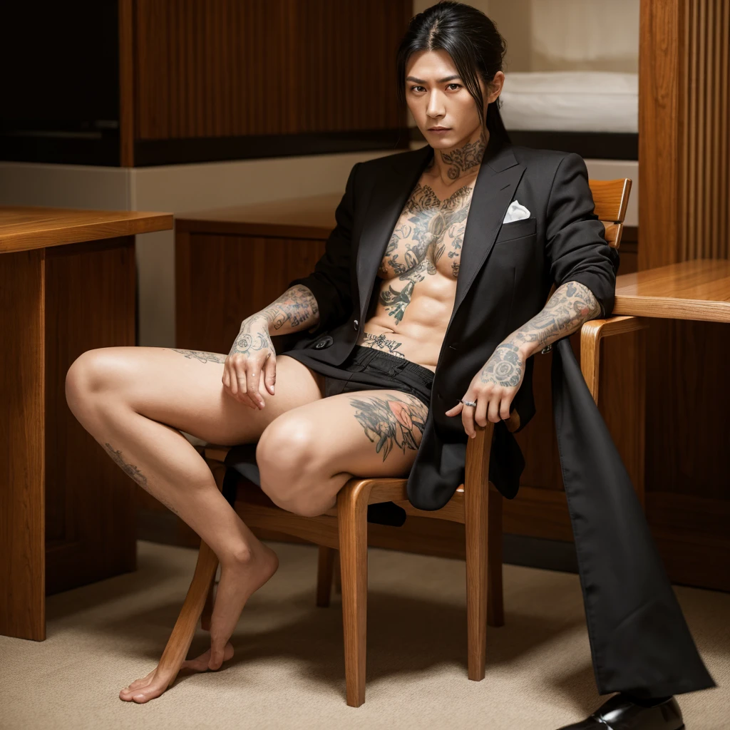 Yakuza sitting on a chair