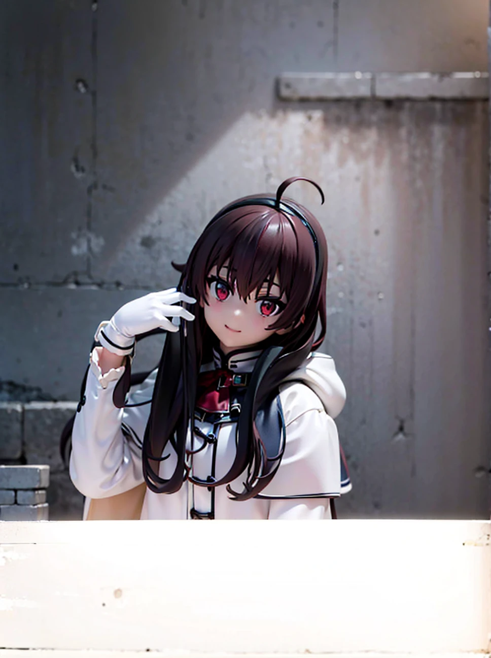 (masterpiece:1.2), highres, best quality, 8k, very clear,
1girl, smile, red hair, red eyes, ahoge, hairband, capelet, off white coat, (black gloves:1.2), brown footwear, outdoor, night, star sky, colorful, (European style houses, stone brick road:1.2), one hand up,
face to camera, looking at viewer, cowboy shot,
Eris Greyrat, 
