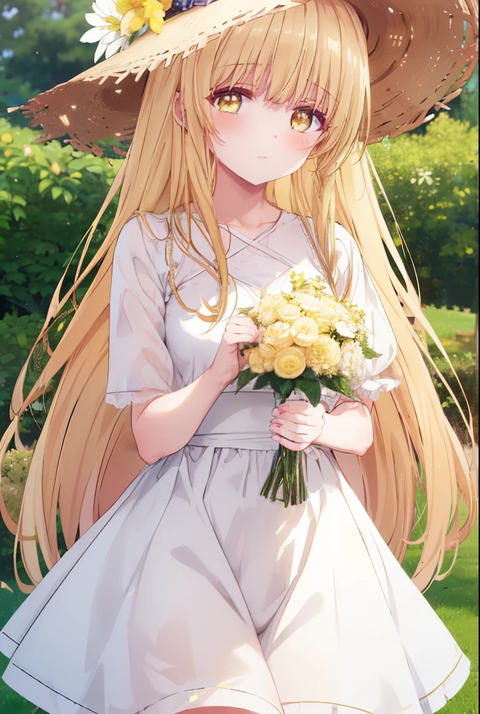 Mahiru Shiina, , blonde, (Yellow Eyes:1.3)、Braided long hair,,blush,smile,Captivating thighs、Beautiful bare legs, Sideways armpit、Very cute short sleeve、Very beautiful garden、Holding a colorful bouquet💐、Wear a straw hat
(masterpiece:1.2), Highest quality, High resolution, unity 8k wallpaper, (shape:0.8), (Beautiful and beautiful eyes:1.6), Highly detailed face, Perfect lighting, Extremely detailed CG, (Perfect hands, Perfect Anatomy),