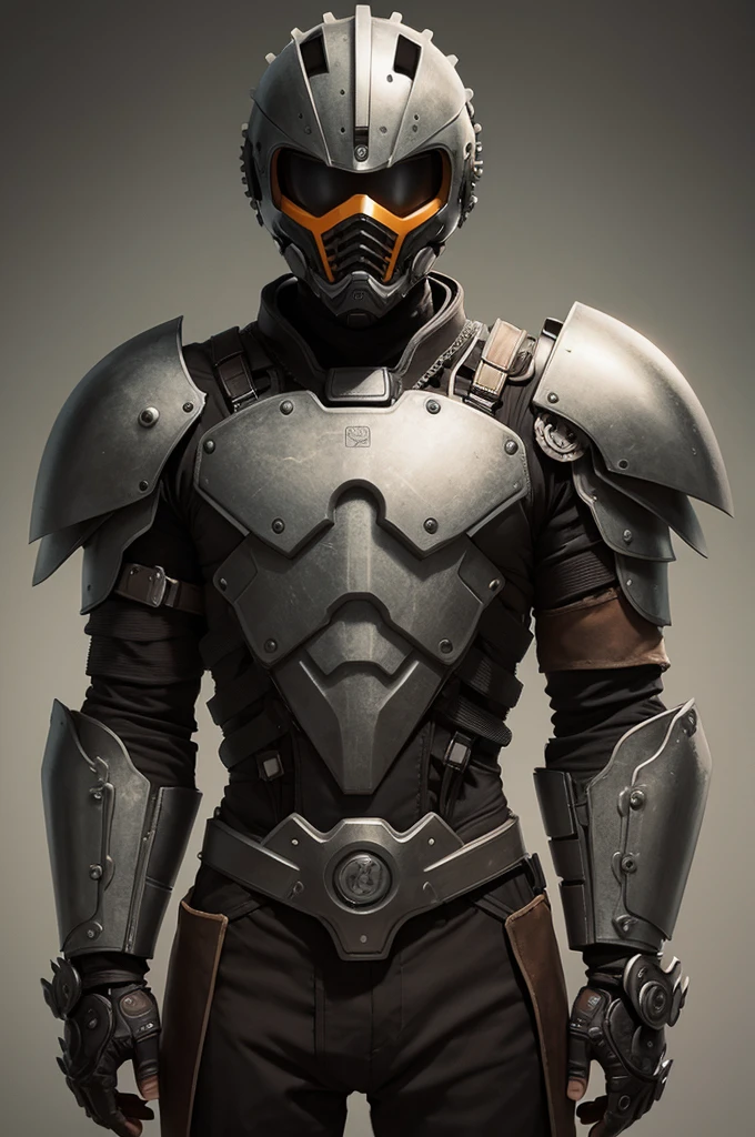 Shoulder pad with gears art, illustration.