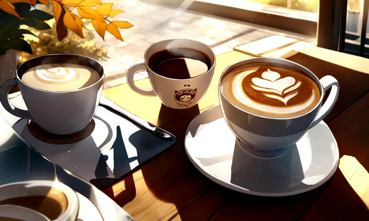 there is a cup of coffee on a saucer on a table, morning coffee, good morning, cozy Cafe background, coffee, Soft autumn sunshine, cappuccino, cup of coffee, afternoon time, sitting at a mocha-colored table, afternoon, coffee cup, morning, portrait of morning coffee, late morning, Latte Art, Exclusive, morning time, Cafe