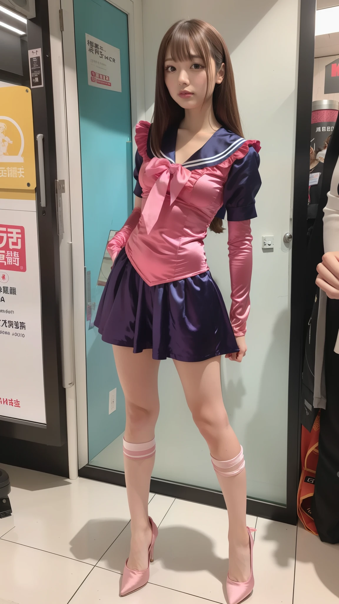 Sailor-moon, Cosplay, Pink Satin Fabric