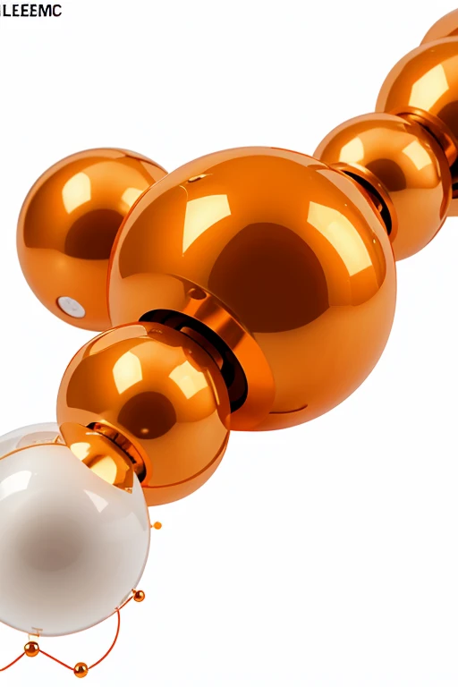 Believe me image of chemical bonds animated and make it orange, that has a white background