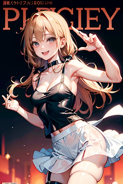 (small breasts:1.2), (perky chest:1.2), (pointed chest:1.2), (Pudding cake magazine cover:1.3),(from above:1.0),(shoot from the side:1.1),masterpiece, 1girl, Amazing Cleavage:1.1, thin waist, optimum,tmasterpiece,hight resolution,best qualtiy,hyper HD,super detailing,awardwinning,a 18yo cute girl,(The upper part of the body),anatomy correct,Beautiful Black miniskirt,garters,Gaze,Small face,bangss,holster,Beautuful Women,hands up,leg holster,Gaze,black boots,Cowboy Shot,cute face,a blond,Longhaire,Twin-tailed,Braids, Hairline,(scarlet eyes),long eyelasher,Hanging eye corners,White skin of the, ((see through camisole:1.1)), ((Sheer nipples:1.0)),Rocket Tits,(Slim body),smile,seductive weak smiling,(with sparkling eyes and a contagious smile),little open mouth, Looking at Viewer,