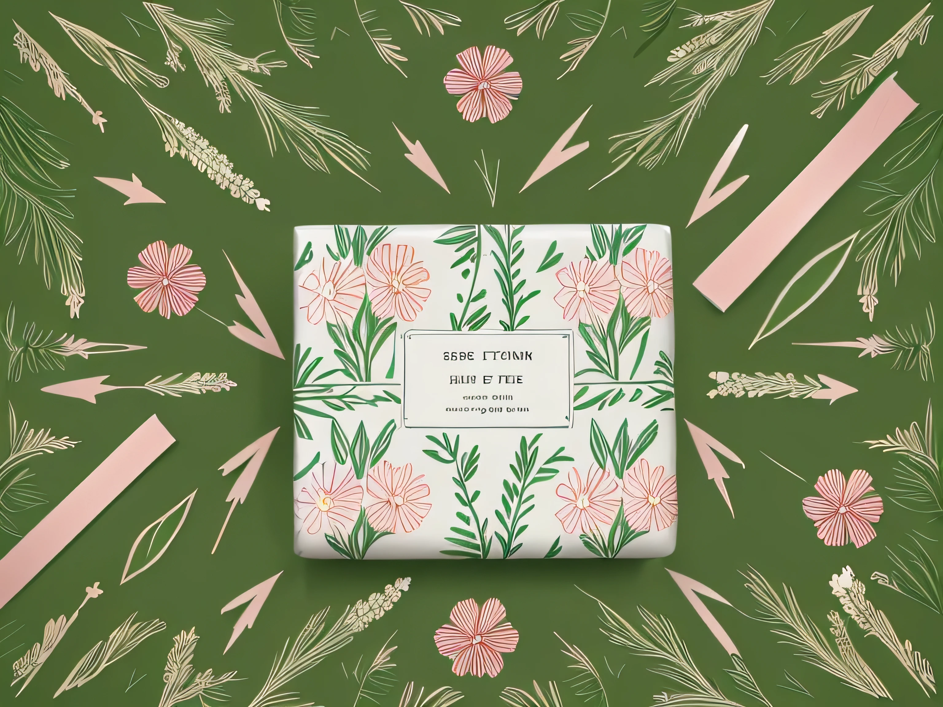 Wrapping paper design,pattern,repeated elements,Flowers and Grass,plant,illustration style