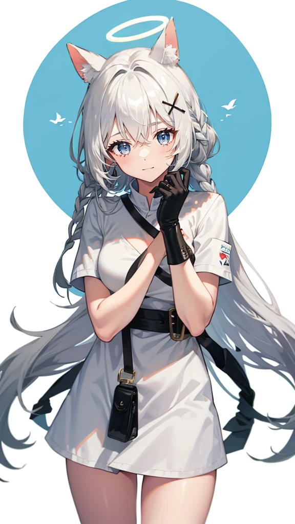 1girl,cute,black white dress,long gray hair,liv lux pgr.