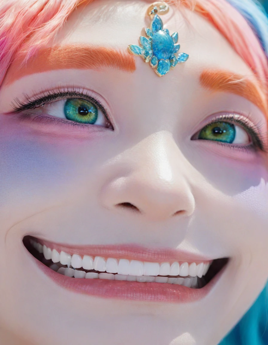 huge, Macro-human origins, a monster creature,Look directly into the camera. This concept image has a bold outline,Rich in details, Blending reality and fractal elements. This creature is colorful., Focus on the face and eyes, Create high-quality masterpieces. 背景Rich in details,But the depth of field is shallow, Enhance the prominence of creatures in the scene.