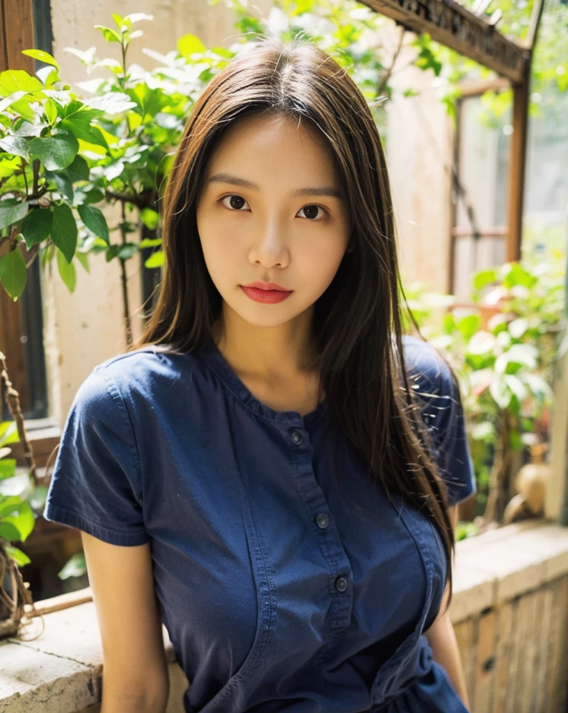 ((masterpiece)), (((best quality))), ((ultra-detailed)), (Amazing:1.1),detailed, perfect body, busty breast, beauty black hair, perfect saturation, perfect eyes, perfect face, perfect lighting, vibrant colors, innocent expression, delicate features, stunning beauty, realistic skin texture, glossy lips,