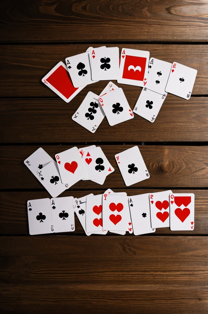Playing card games with black background with no human hands