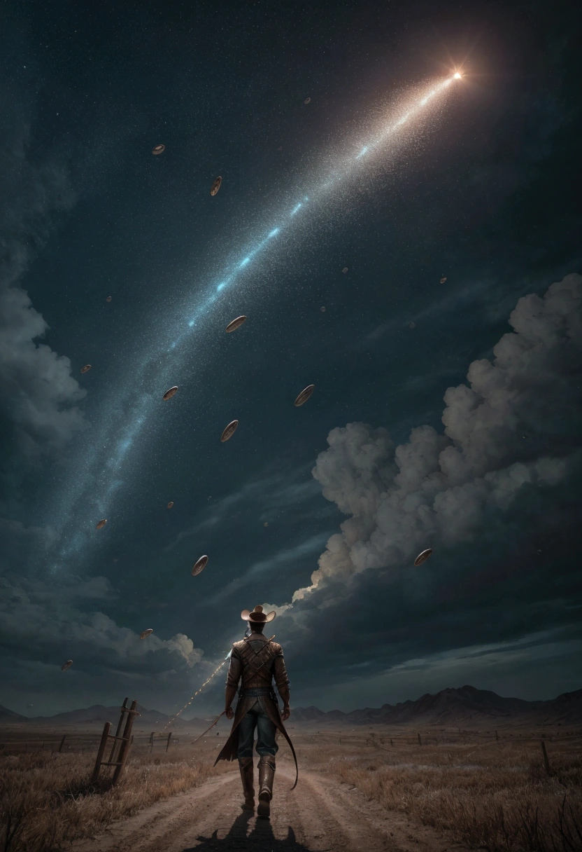 lots of prizes and coins falling from the sky, cinematic lighting, cowboy shot, cinematic lighting, speed lines, Pixar, modern, UHD, best quality, highres