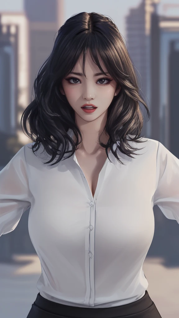 random office lady fashion,(Thin type),(large breasts),(random pose),(random hairstyle),(Cinematic scene,Highest image quality,(8K), Ultra-realistic, Best Quality, High quality, High Definition, high quality texture, high detailing, Beautiful detailed, fine detailed, extremely details CG, Detailed texture, realistic representation of face, masterpiece, presence, Dynamic, Bold)