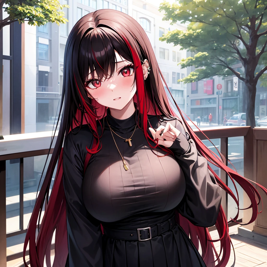yorbriar, <lora:yorbriar-lora-nochekaiser:1>,
yor briar, black hair, (red eyes:1.5), earrings, gold hairband, hairband, long hair, sidelocks, (medium breasts:1.2),
BREAK bare shoulders, collarbone, dress, long sleeves, off shoulder, off-shoulder dress, off-shoulder sweater, pantyhose, red sweater, sweater, sweater dress, thighs,
BREAK outdoors, city,
BREAK looking at viewer, full body, upper body,
BREAK <lora:GoodHands-vanilla:1>, (masterpiece:1.2), best quality, high resolution, unity 8k wallpaper, (illustration:0.8), (beautiful detailed eyes:1.6), extremely detailed face, perfect lighting, extremely detailed CG, (perfect hands, perfect anatomy),