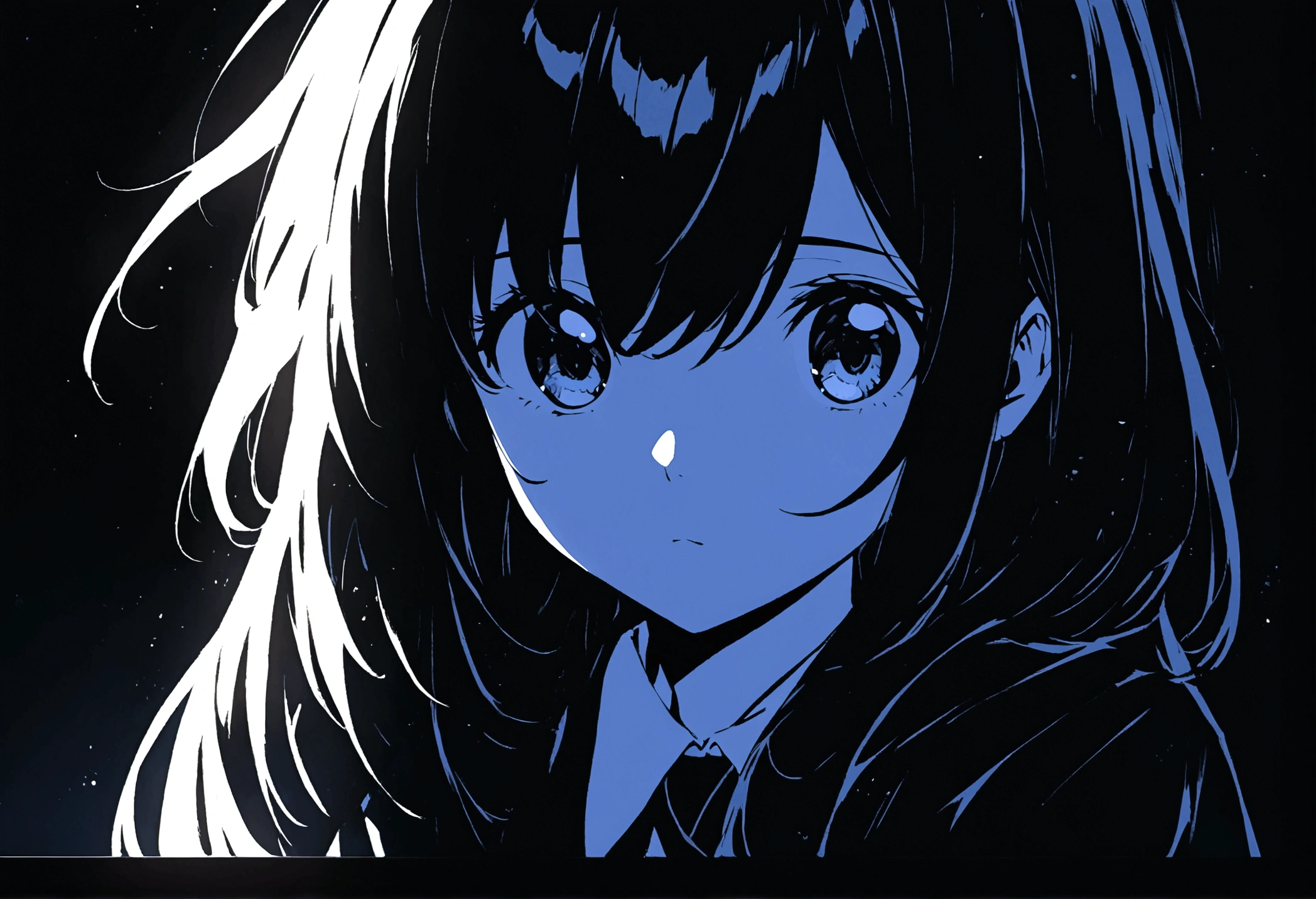 high contrast, 4k, high detailed, cinematic cute and beautiful anime girl wallpaper for desktop