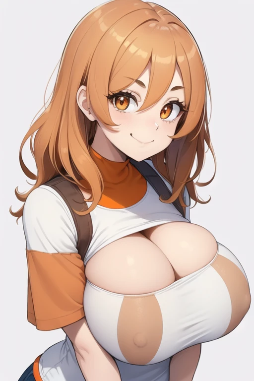 1 girl, Alone, Upper part of the body,
brown fur, wide,
orange eyes, long eyelashes, thick eyelashes, looking at the viewer,
SMILE,
Argentina national team shirt,
White background, simple background, ((busty1.87,)) (giant breasts:1.2), light blue and white color