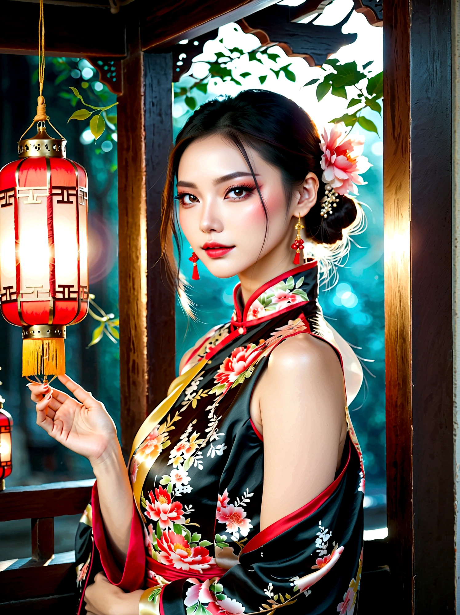 (bare shoulders:0.6),full body,Cheongsam,(Glowing ambiance, enchanting radiance, luminous lighting, ethereal atmosphere, mesmerizing glow, evocative hues, captivating coloration, dramatic lighting, enchanting aura),1girl,masterpiece,best quality,1girl,(in smoke:1.1),(dynamic smokeanywhere:1.4),(upper body:1.2),(1 Chinese patterns in the middle of the girl's forehead),girl with a weak temperament,epic cinematic,soft nature lights,rim light,absurd,amazing,funny,itricate,hyper detailed,ultra realistic,soft colors