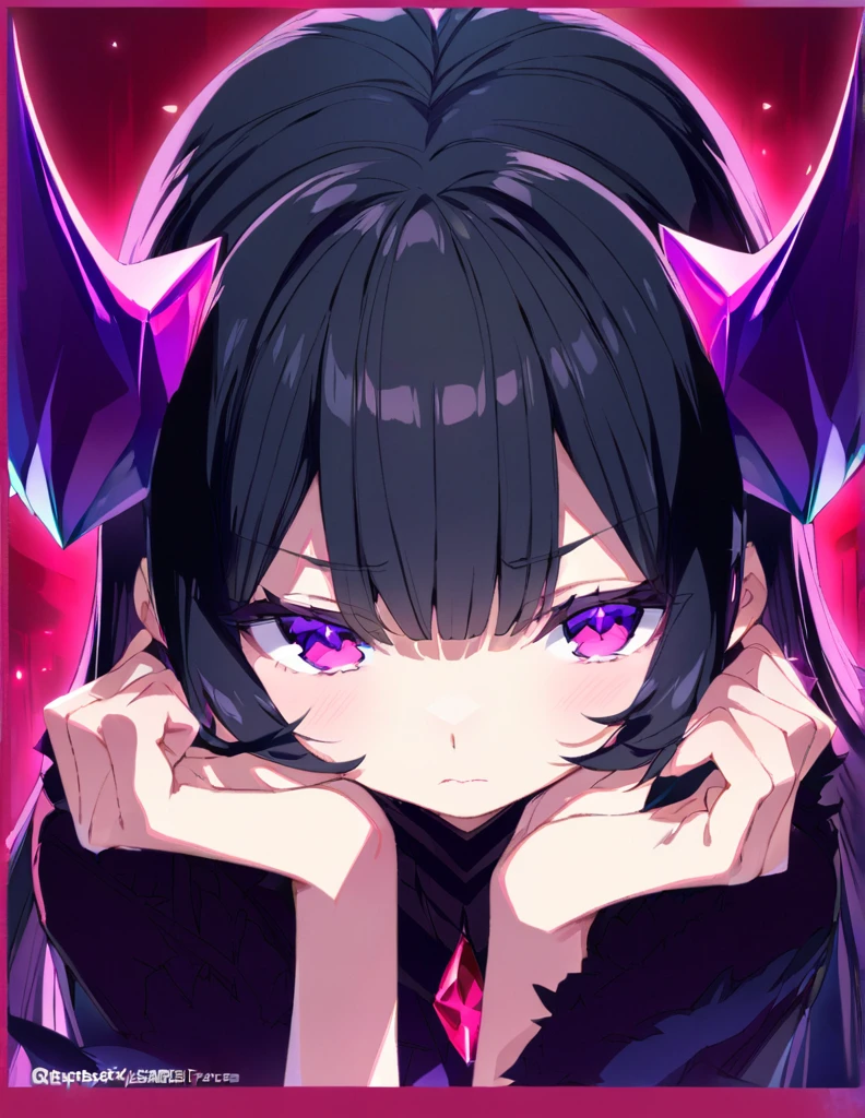 Place your hand on your cheek　Perfect Fingers　Insanely embarrassing　Crystal Horn　Shining Crystal Black Hair　竜の瞳